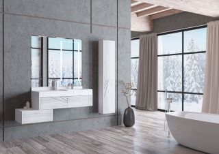 Шкаф-колонна Акватон Сакура правый ольха наварра/белый 1A219903SKW8R